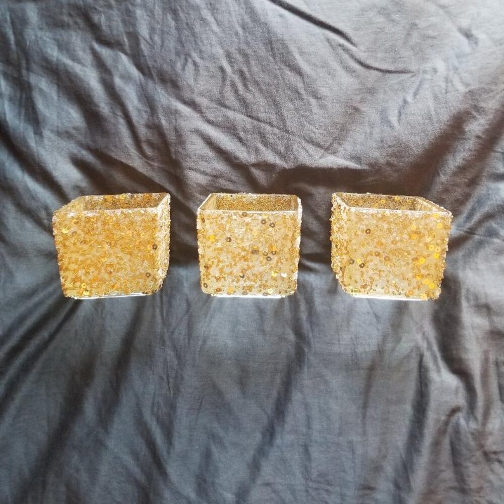Gold Candle holders (set of 3)